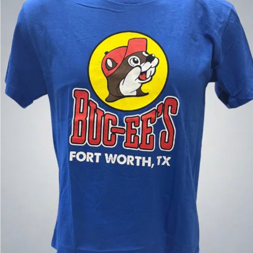 Blue and Red Short Sleeve Tee with BUC-EE’S Mascot